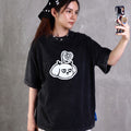 Strangely Blooming Oversize T-Shirt (Washed Black)