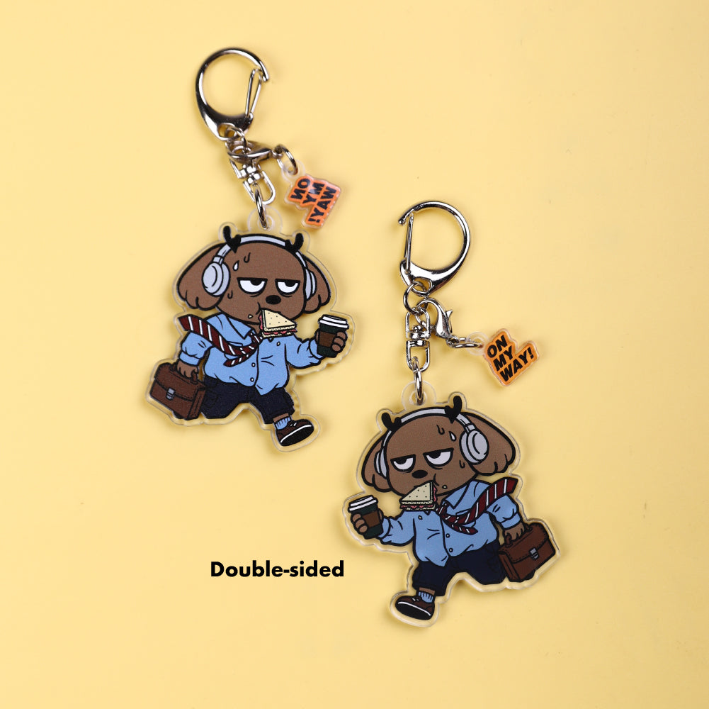 Morning Rush Double-Sided Acrylic Keyring