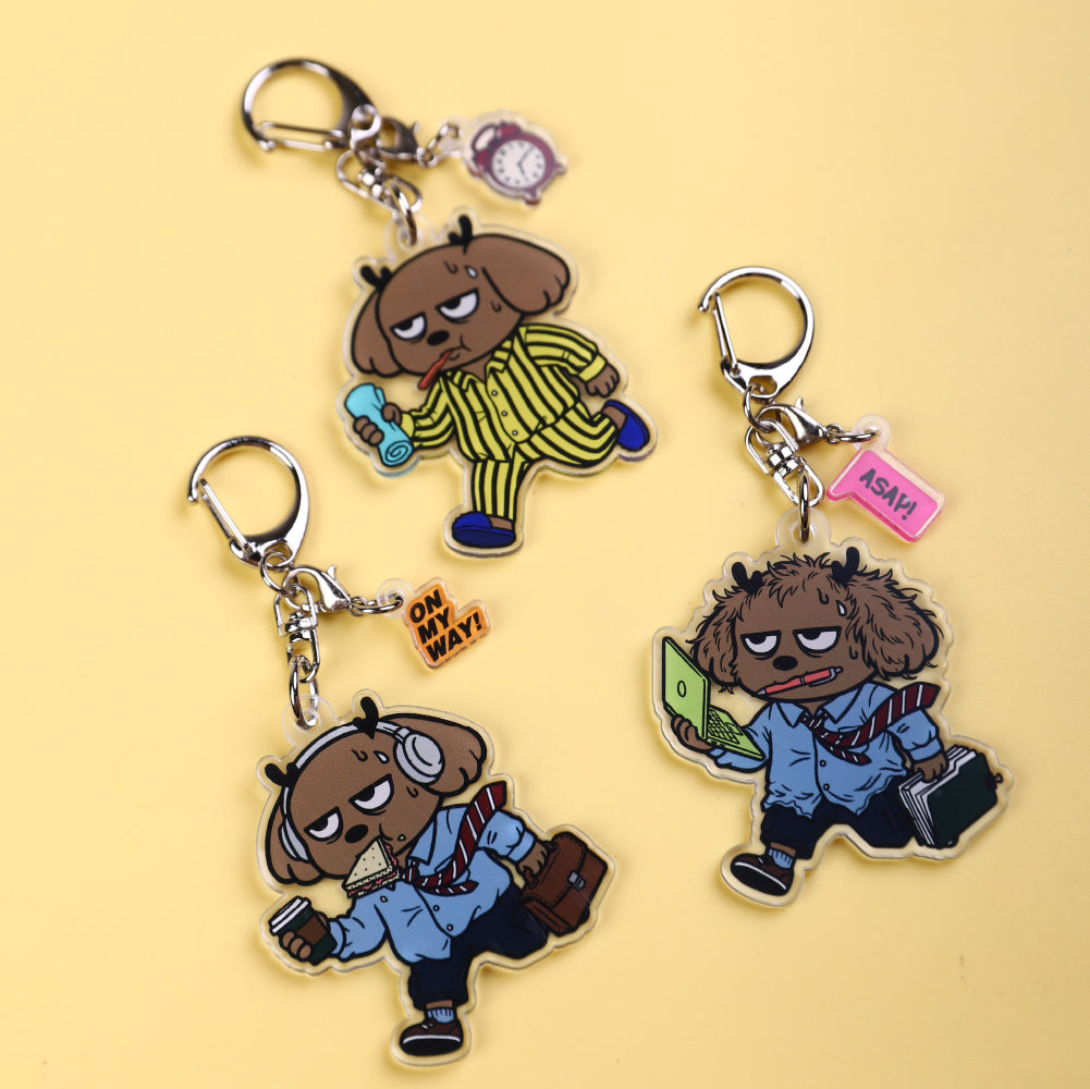 Morning Rush Double-Sided Acrylic Keyring